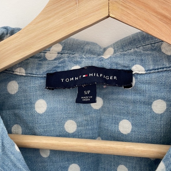 Denim polka dot button up - Picture 2 of 4